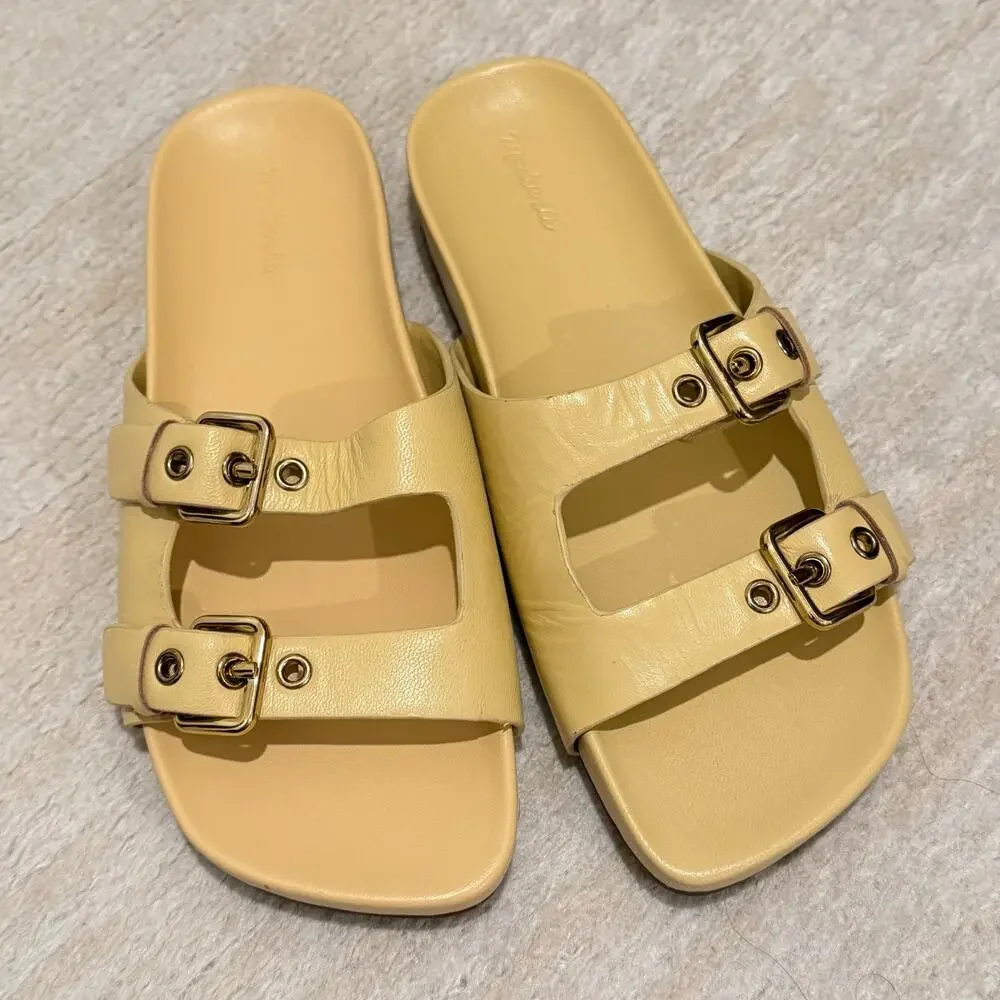 NEW Madewell The Cambrea Double-Strap Sandal in Yellow Clay Size 7